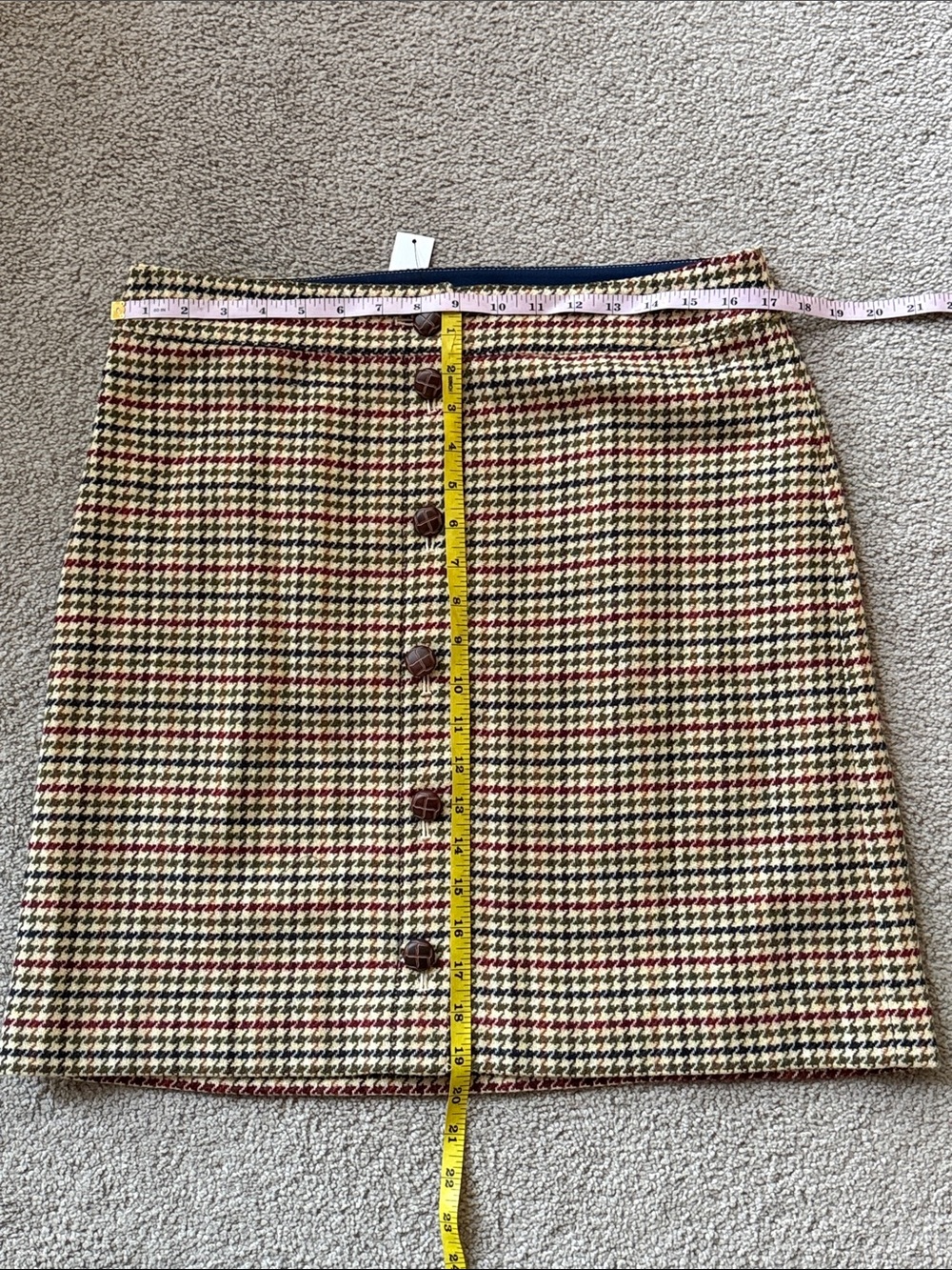 Talbots Multicolor Houndstooth Button-Front Mini Skirt! - Picture 6 of 11